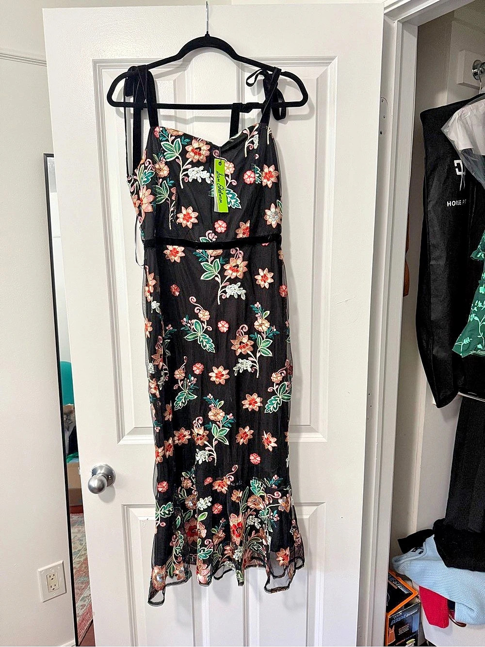 Sam Edelman Floral Midi Dress in Black Size 10 NWT